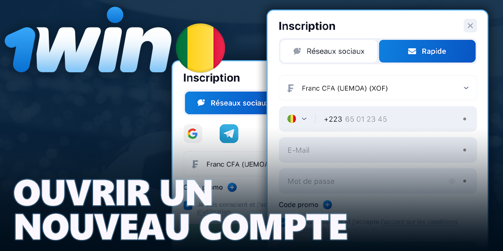 Inscription sur le site officiel de 1Win Mali