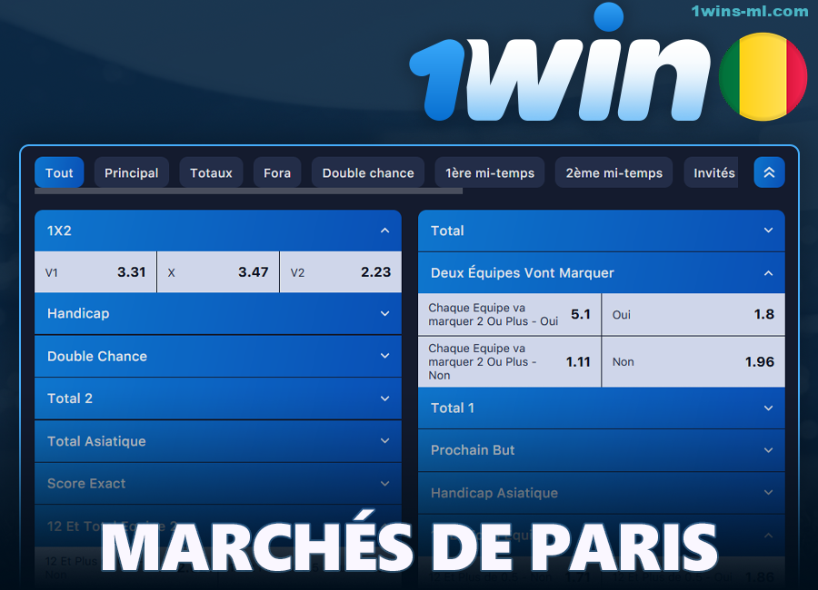 Marché des paris sur 1Win Mali