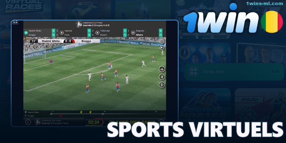 Les paris sportifs virtuels au casino en ligne 1Win au Mali
