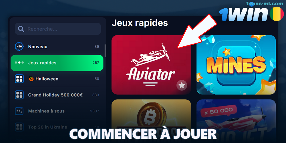 Choisissez un jeu et commencez à jouer au casino en ligne 1Win