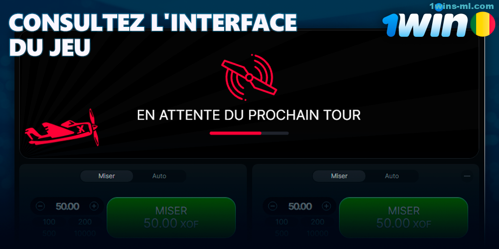 Découvrez l'interface du jeu Aviator sur 1Win