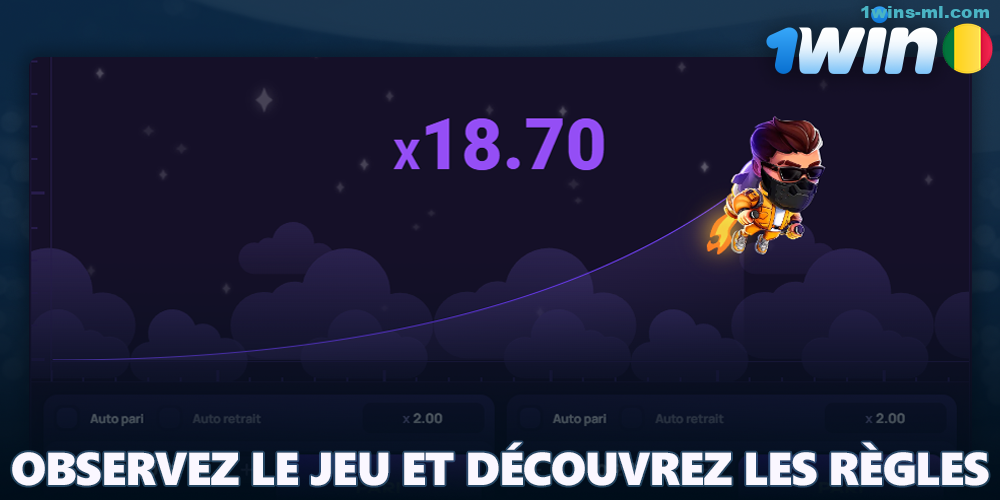 Découvrez l'interface du jeu Lucky Jet sur 1Win