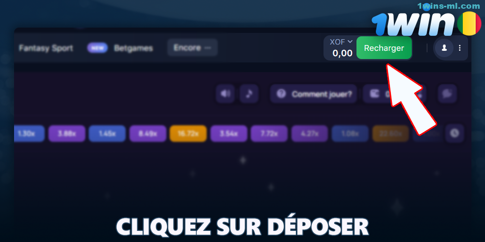 Rechargez votre compte avec 1win pour jouer à Lucky Jet