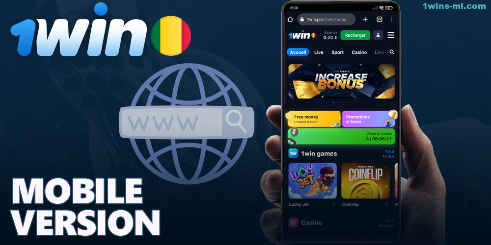 Version mobile du site Internet de 1Win